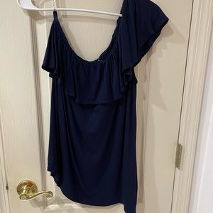 Dark blue one shoulder tank